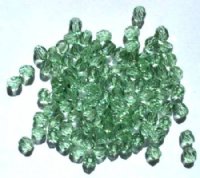 100, 4mm Faceted Antique Green Firepolish Beads